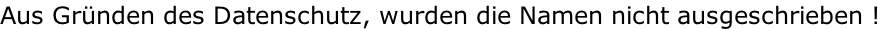 Aus Gründen des Datenschutz, wurden die Namen nicht ausgeschrieben !